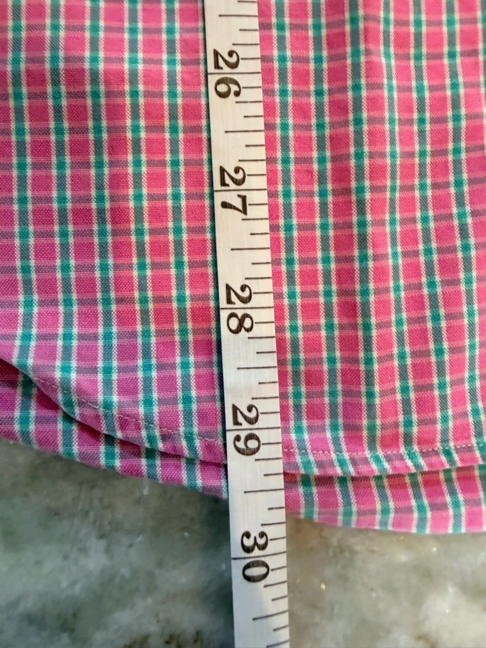 Polo Ralph Lauren Classic Fit Shirt 16 32/33 Pink Blue Plaid Button Down
